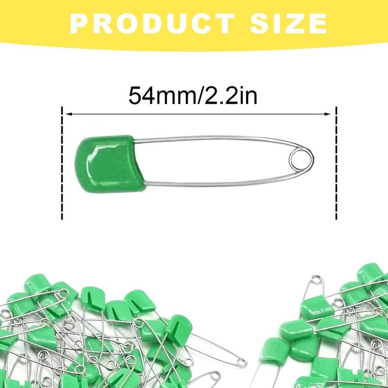 Yosawa 50 قطعة دبابيس أمان حفاضات بلاستيكية رأس 2.2 بوصة - Image 2